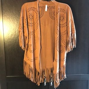 Tan fringe boho style Shaw